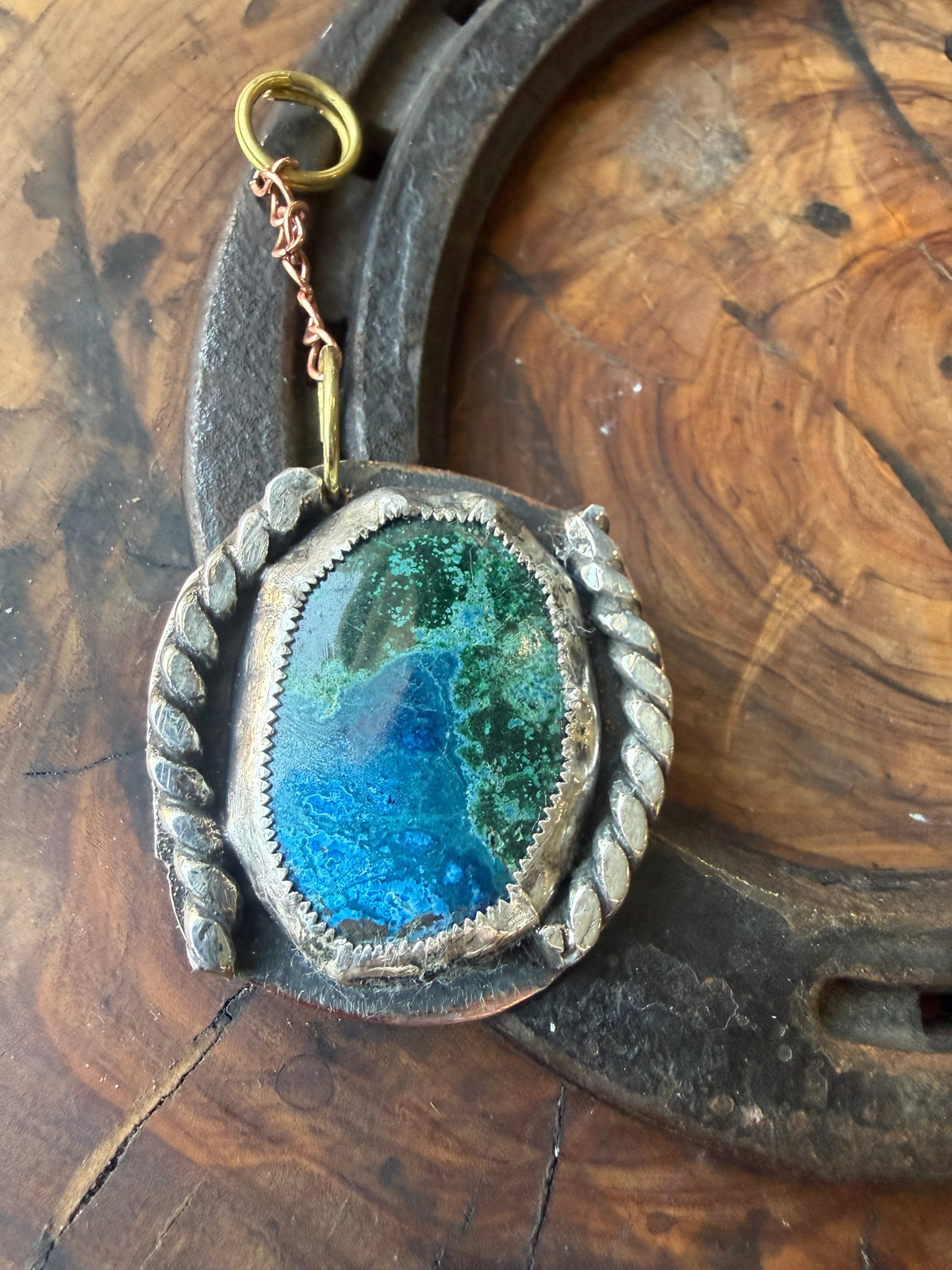 Heritage Series | Arizona Malachite, Chrysocolla & Quartz Copper Clip