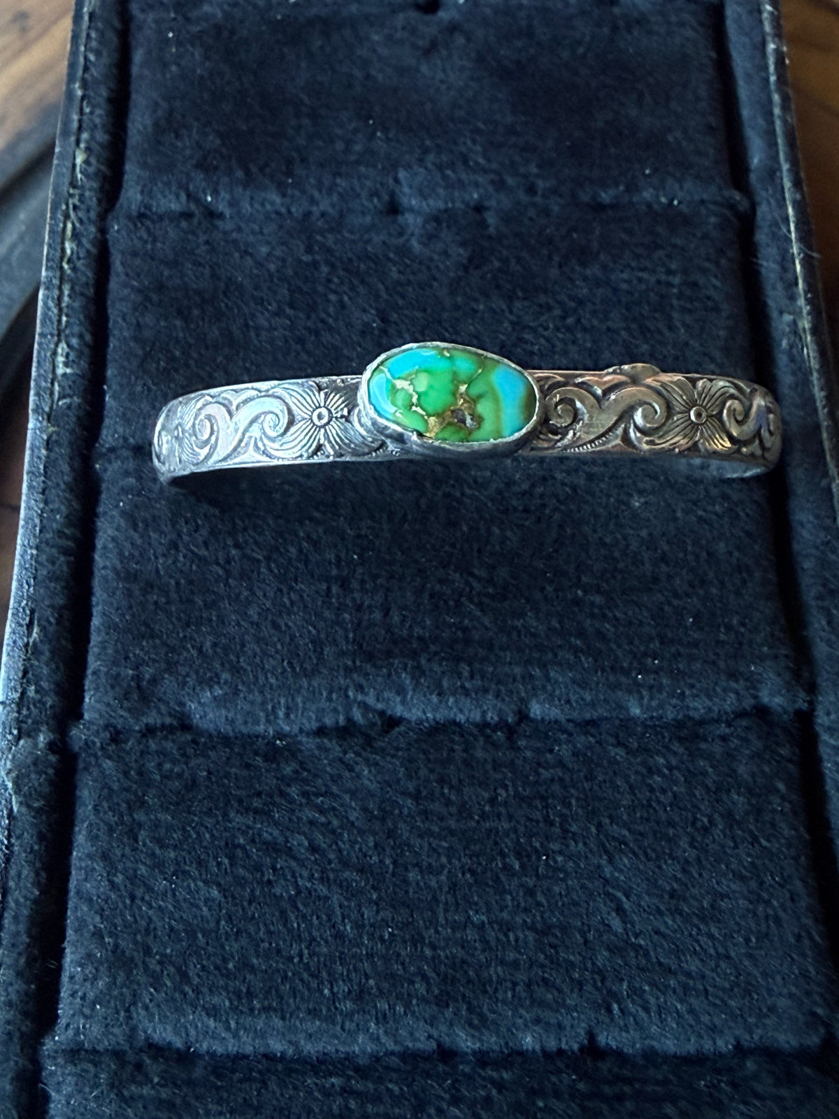 Dorothy Series | Sonoran Turquoise Patterned Silver Cuffs | Petite to Large