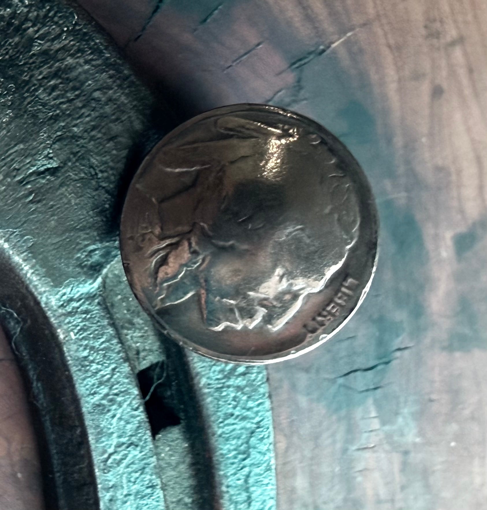 Heritage Series | Buffalo Nickel Dome Ring | Floral Pattern Wire | Size 6