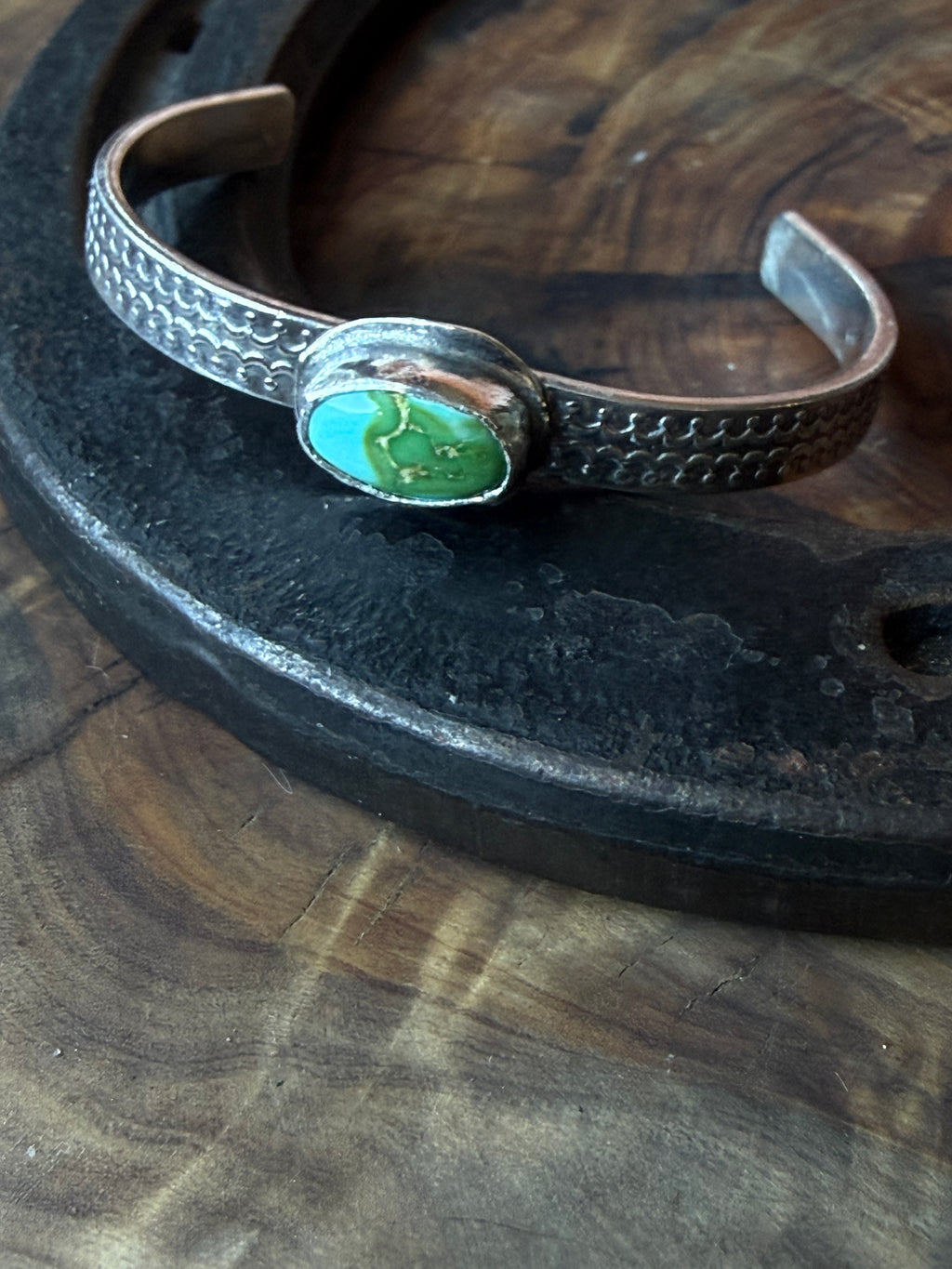 Dorothy Series | Sonoran Turquoise Patterned Silver Cuffs | Petite to Large