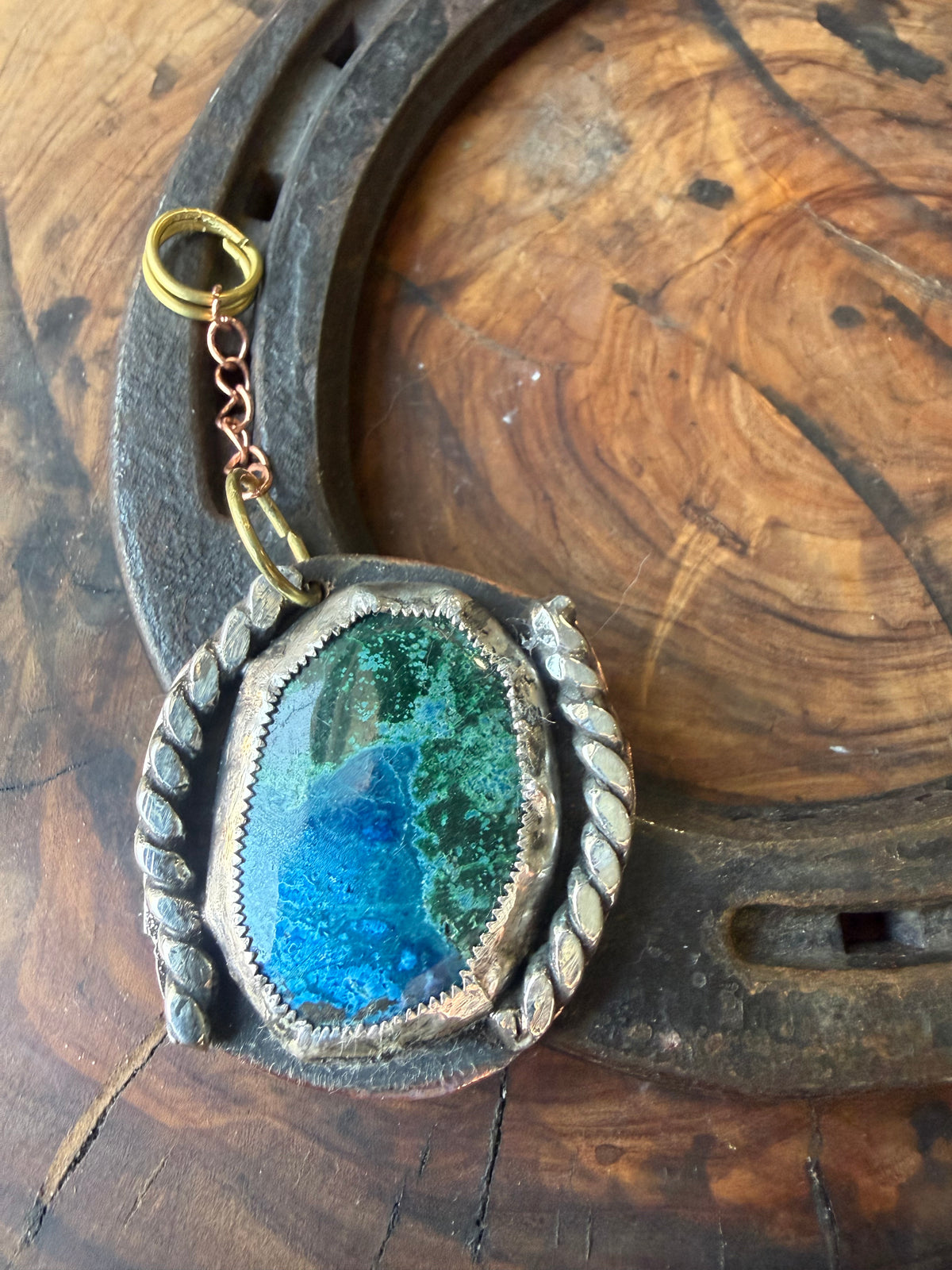 Heritage Series | Arizona Malachite, Chrysocolla & Quartz Copper Clip