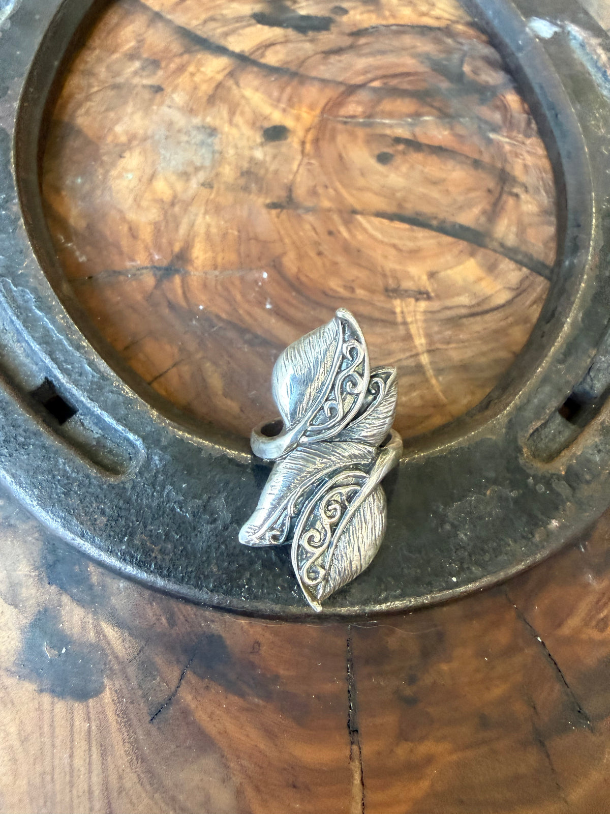 Heritage Series | Vintage Sterling Silver Floral Leaf Ring | Size 7