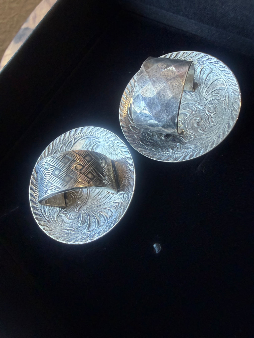 Heritage Series | Floral Silver Scarf Slides