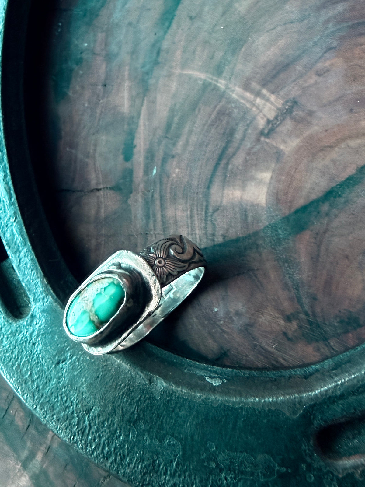 Dorothy Series | Sonoran Turquoise Patterned Silver Rings | Sizes 3.5–9