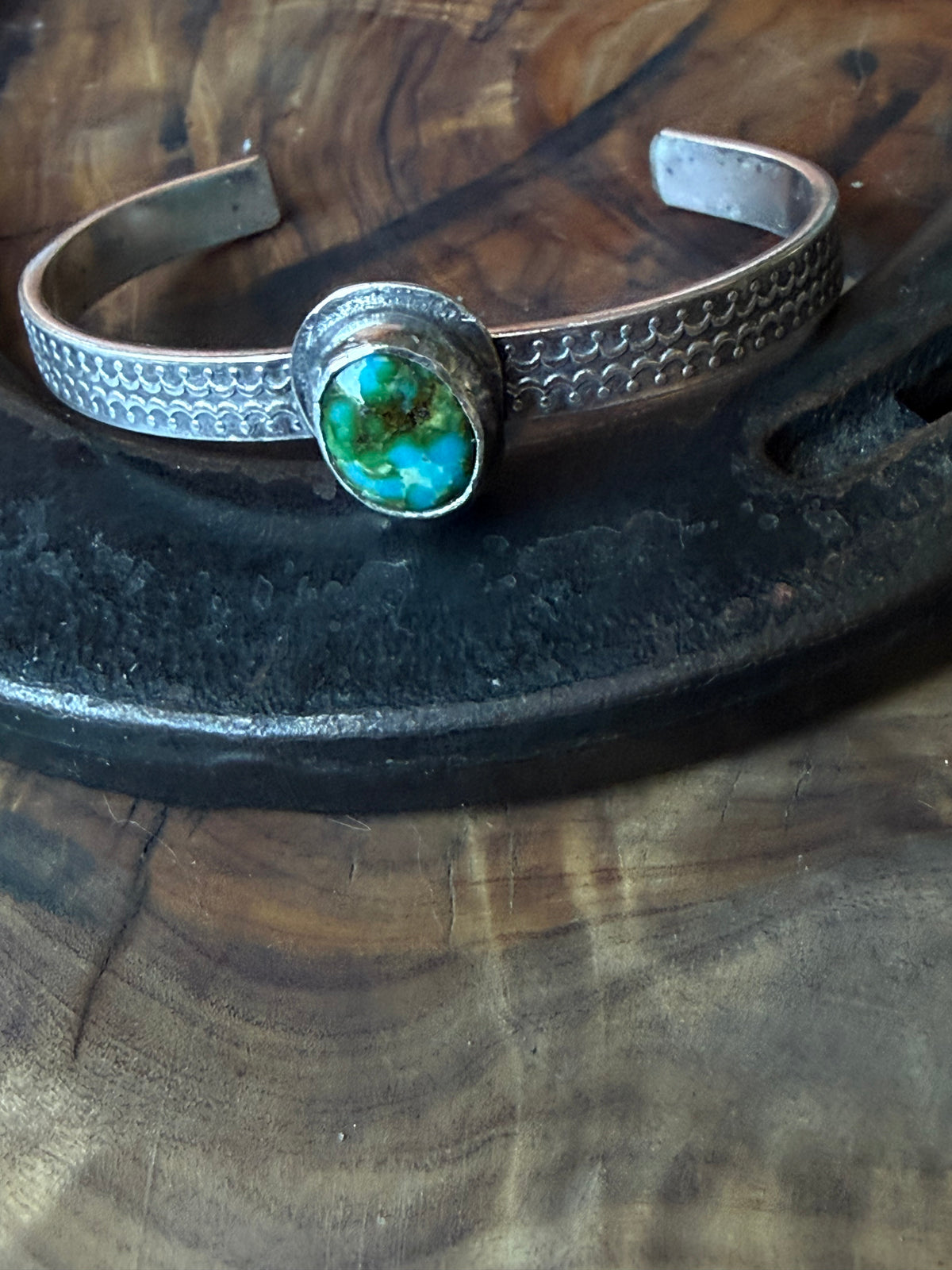 Dorothy Series | Sonoran Turquoise Patterned Silver Cuffs | Petite to Large