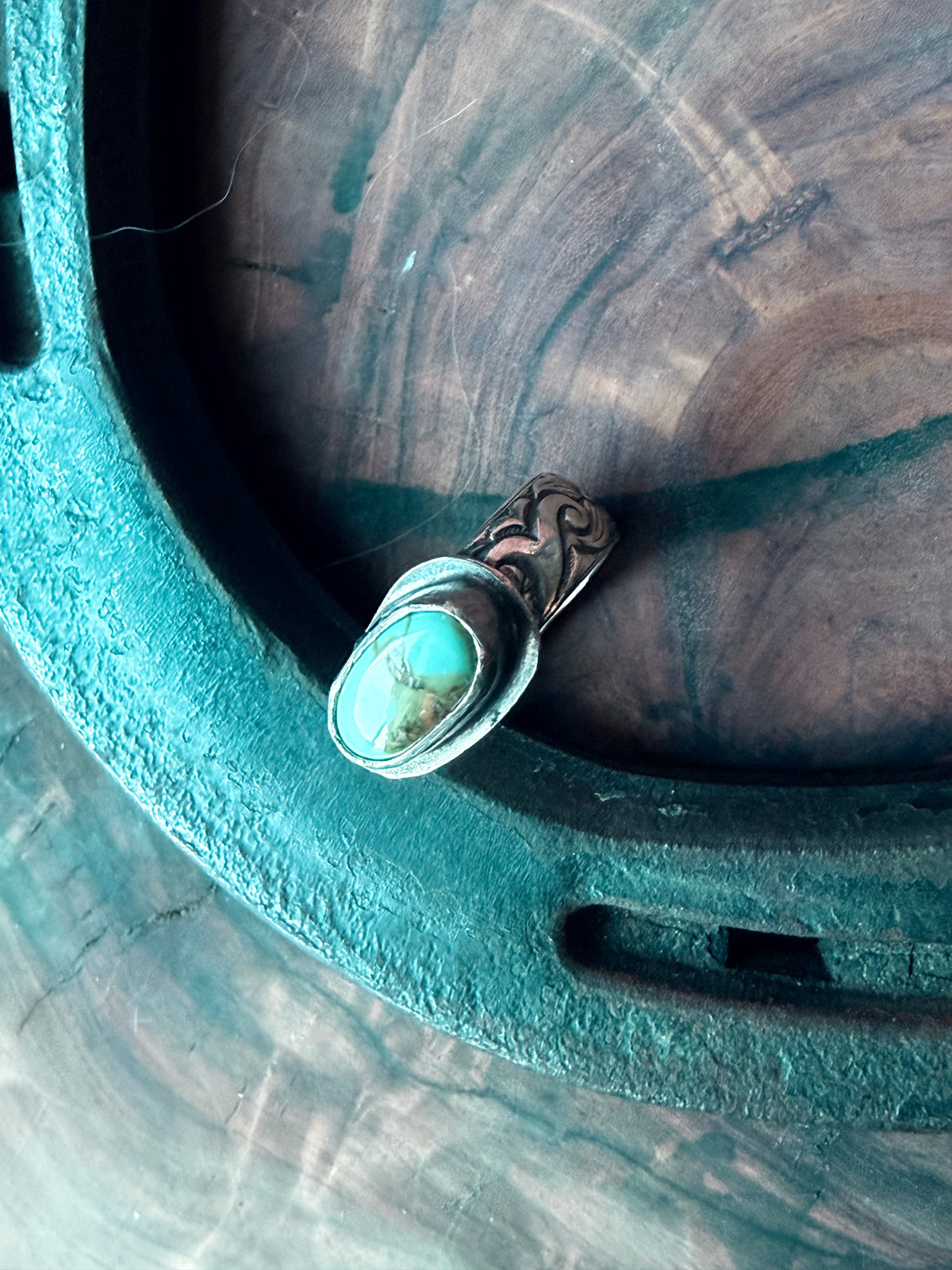 Dorothy Series | Sonoran Turquoise Patterned Silver Rings | Sizes 3.5–9