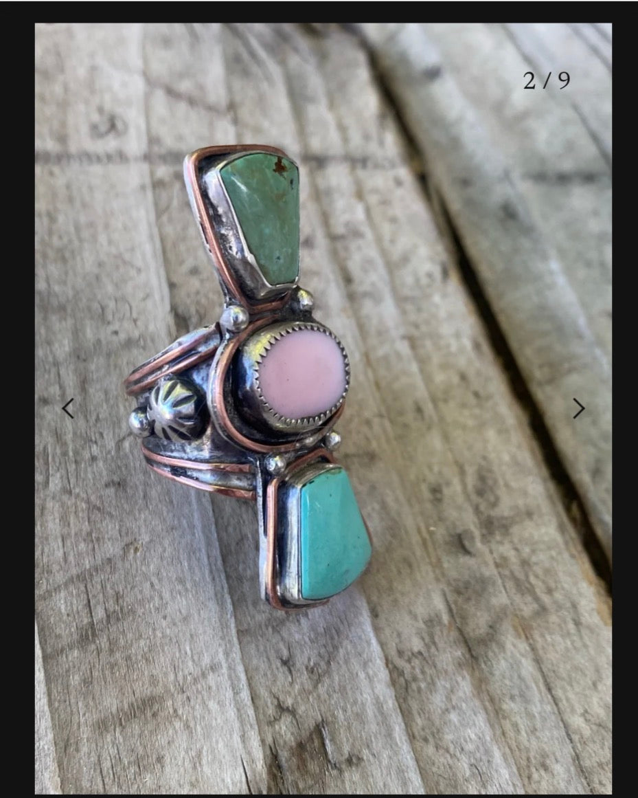 Heritage Series | Pink Conch, Royston & Fox Turquoise Statement Ring