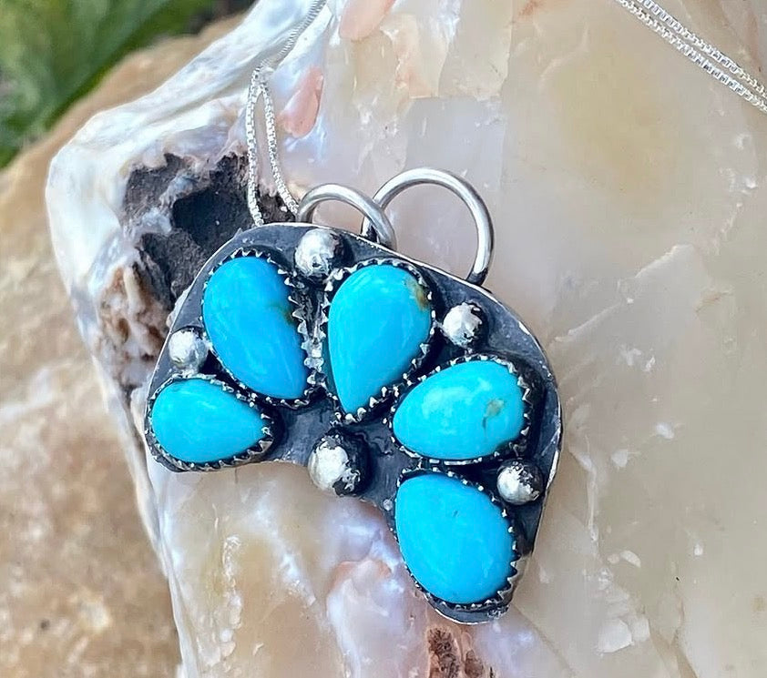 The Dorothy Series | Pilot Mountain Turquoise Shadowbox Ring & Mini Naja Pendant