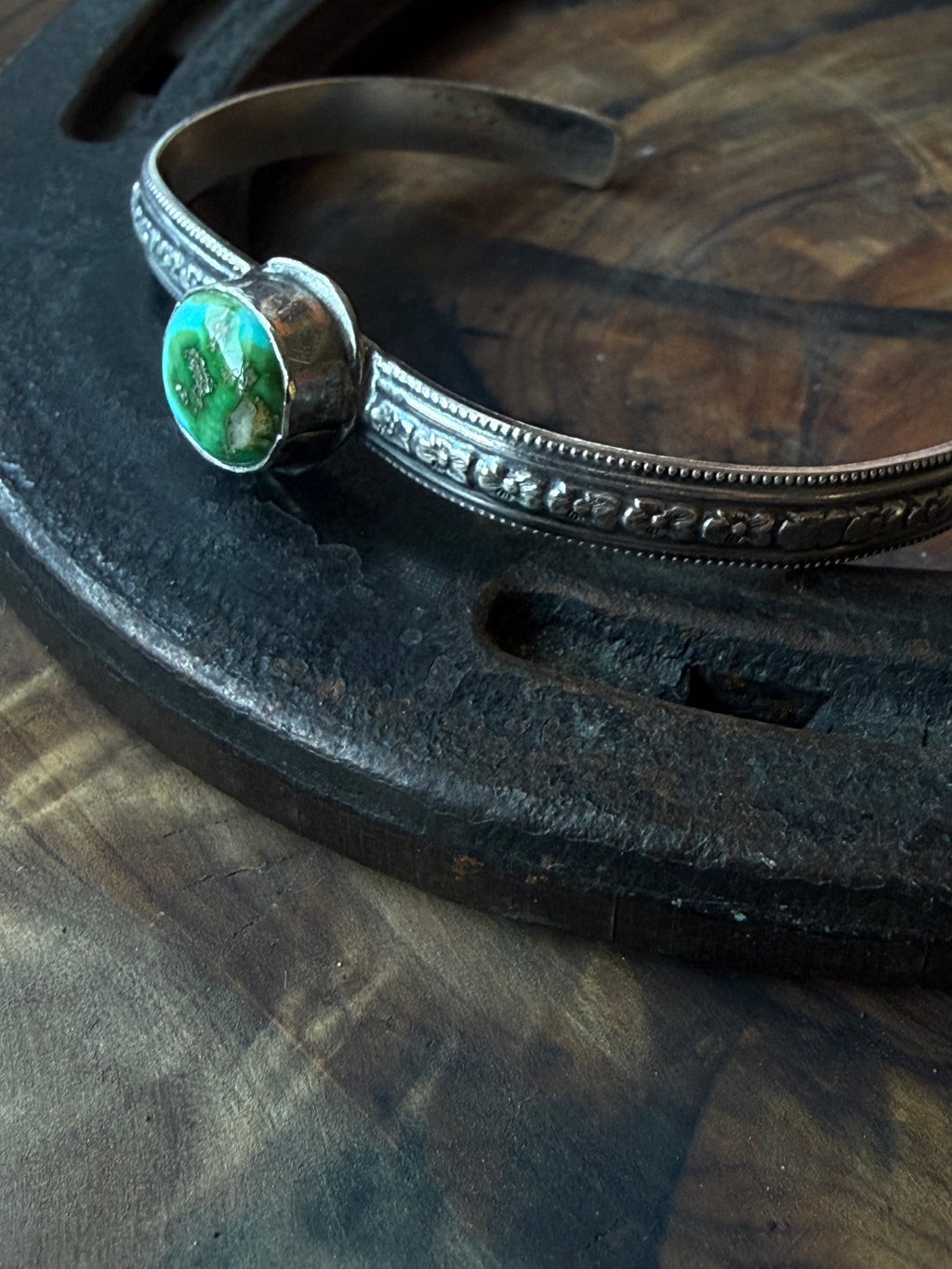 Dorothy Series | Sonoran Turquoise Patterned Silver Cuffs | Petite to Large