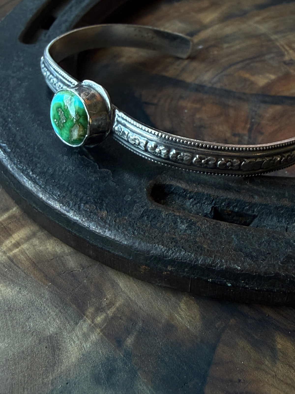 Dorothy Series | Sonoran Turquoise Patterned Silver Cuffs | Petite to Large