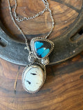Heritage Series | White Buffalo & American Turquoise Pendant