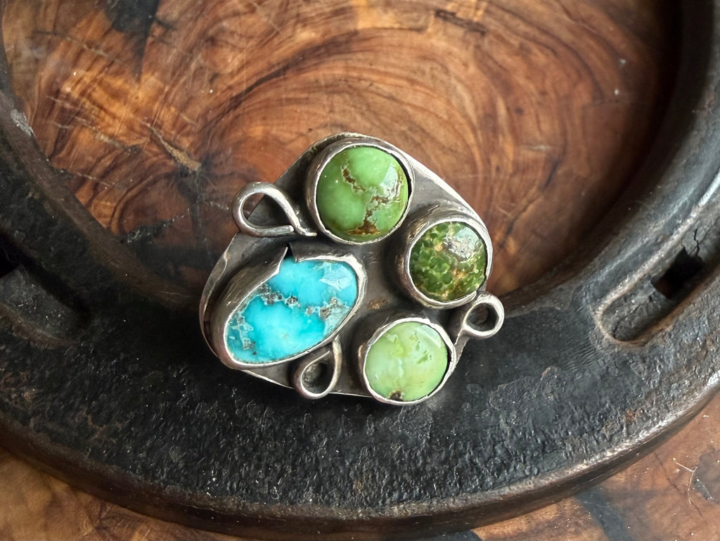 The Heritage Series | White Water Turquoise & Sonoran Gold Cluster Ring