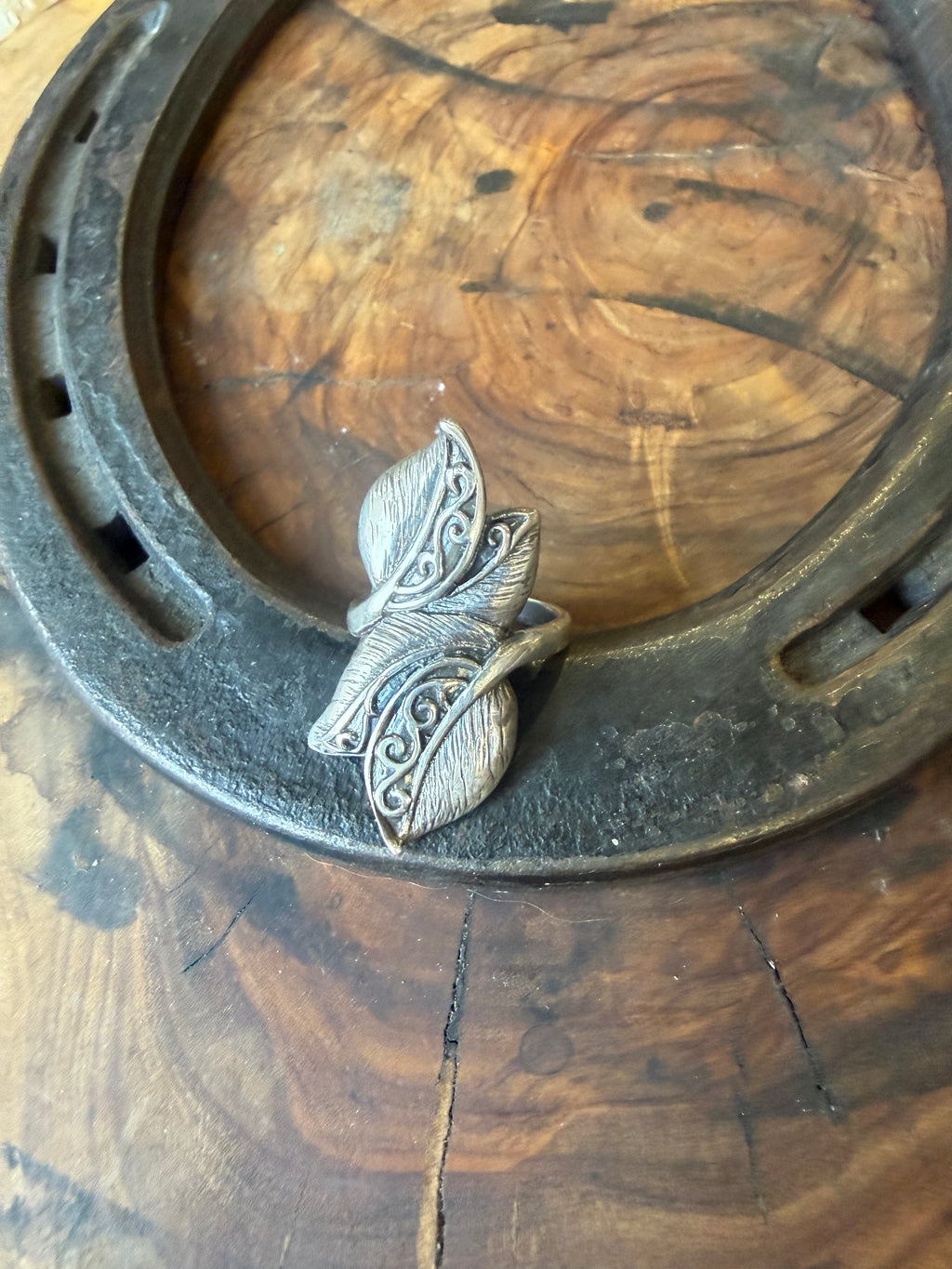 Heritage Series | Vintage Sterling Silver Floral Leaf Ring | Size 7
