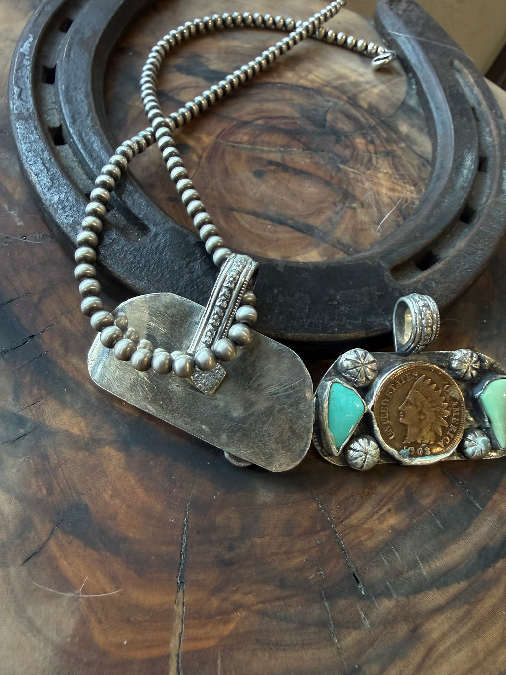 Heritage Series | 1903 & 1907 Wheat Penny + American Turquoise Pendants