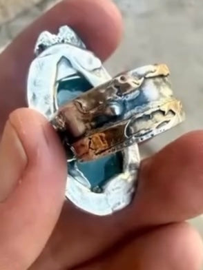 Hand-Forged Guatemalan Jade Artisan Ring – Mixed Metals Sz 6.5