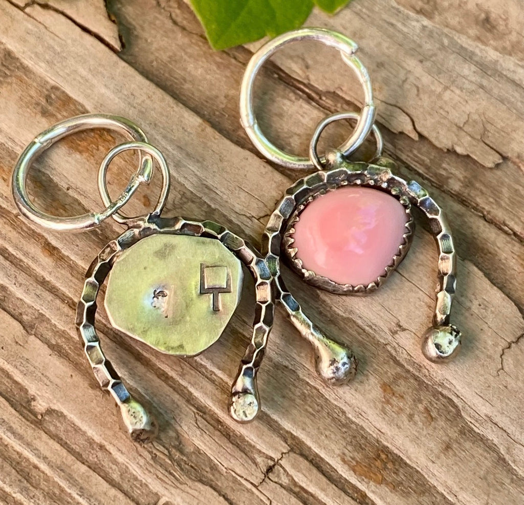 Heritage Series | Pink Conch Horseshoe Huggie Earrings