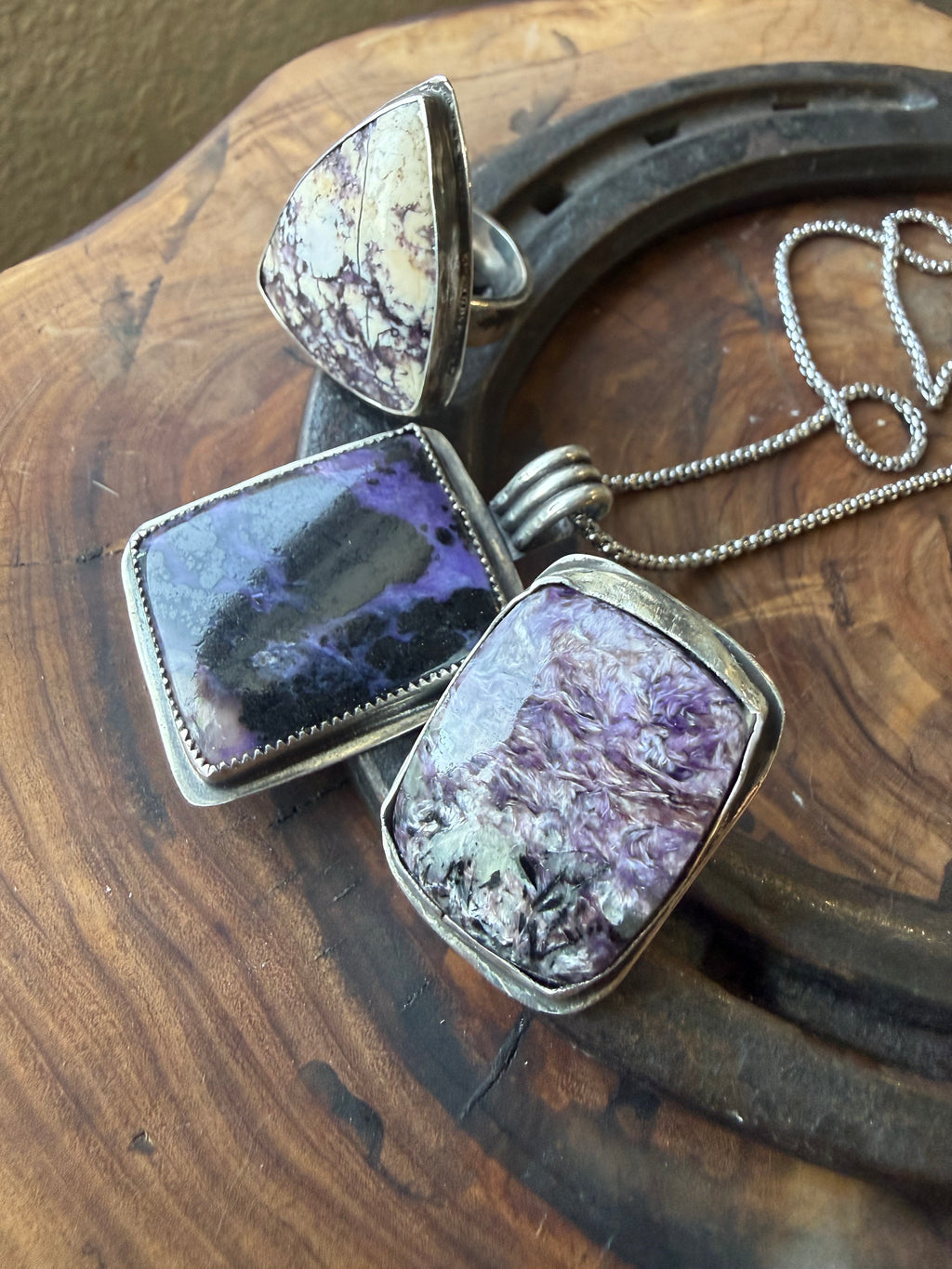 Heritage Series | Charoite Sterling Silver Multi-Use Pin