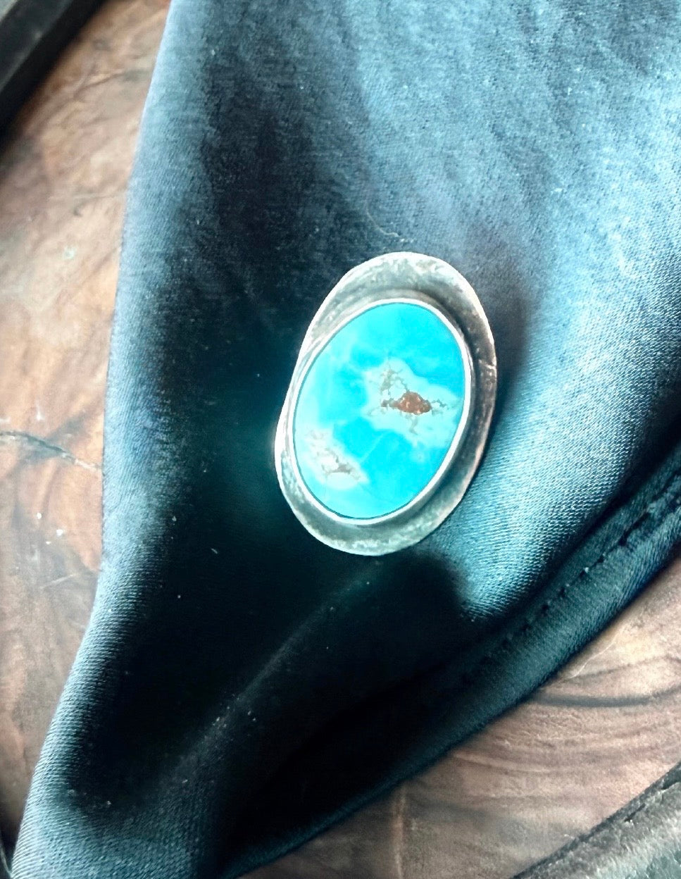 Kingman Turquoise with Quartz Inclusion | Fine & Sterling Silver Multi-Use Pin