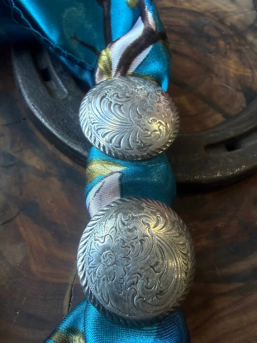 Heritage Series | Floral Silver Scarf Slides