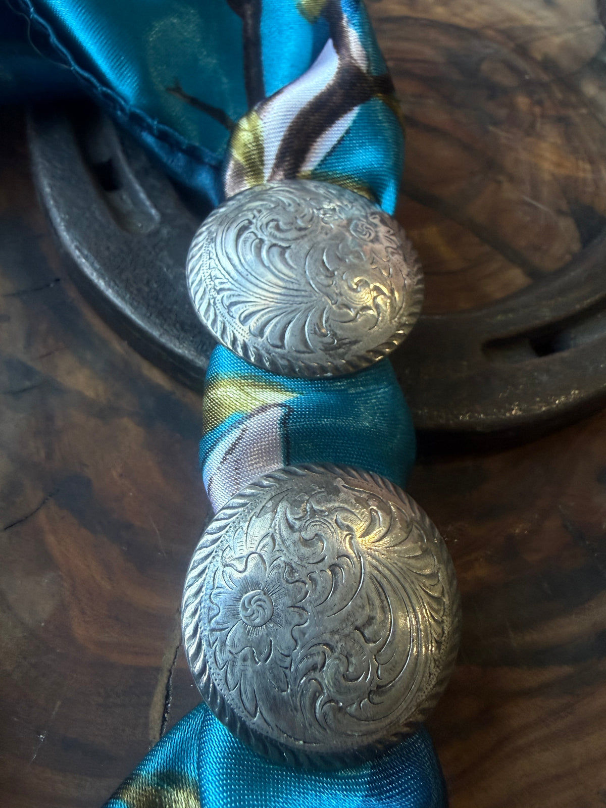 Heritage Series | Floral Silver Scarf Slides