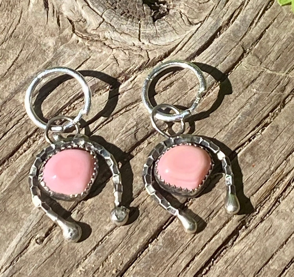 Heritage Series | Pink Conch Horseshoe Huggie Earrings