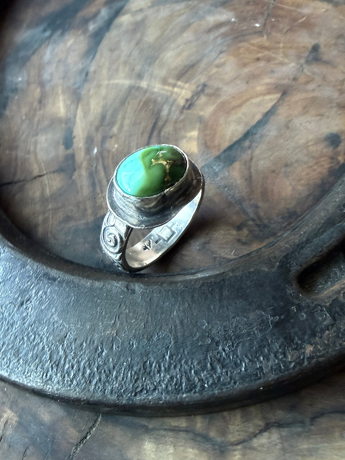 Dorothy Series | Sonoran Turquoise Patterned Silver Rings | Sizes 3.5–9