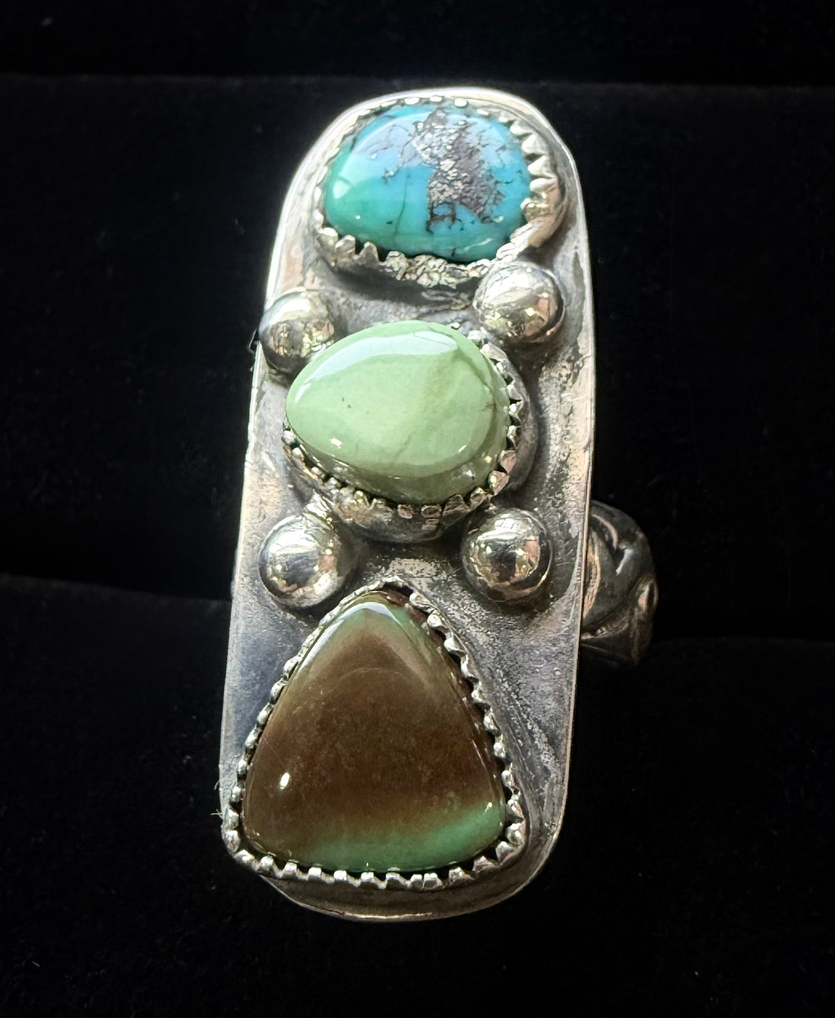 Dorothy Series | Morenci, Orville Jack & Royston Turquoise Ring / Scarf Slide | Size 4.5