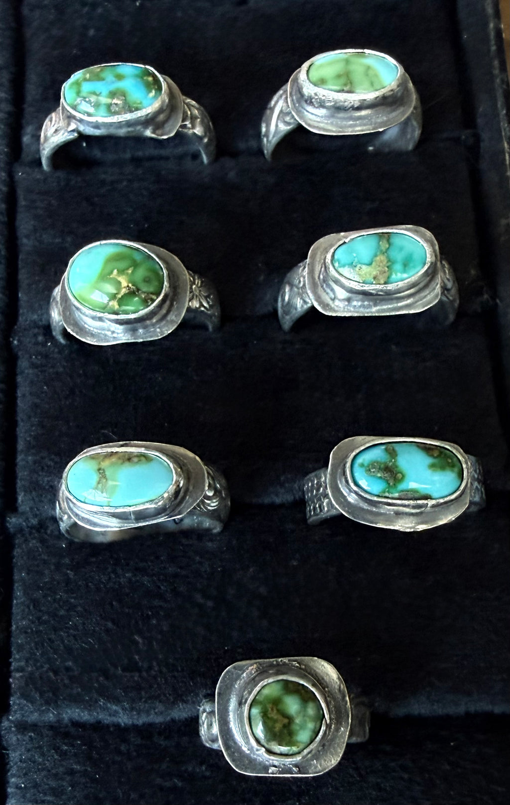 Dorothy Series | Sonoran Turquoise Patterned Silver Rings | Sizes 3.5–9