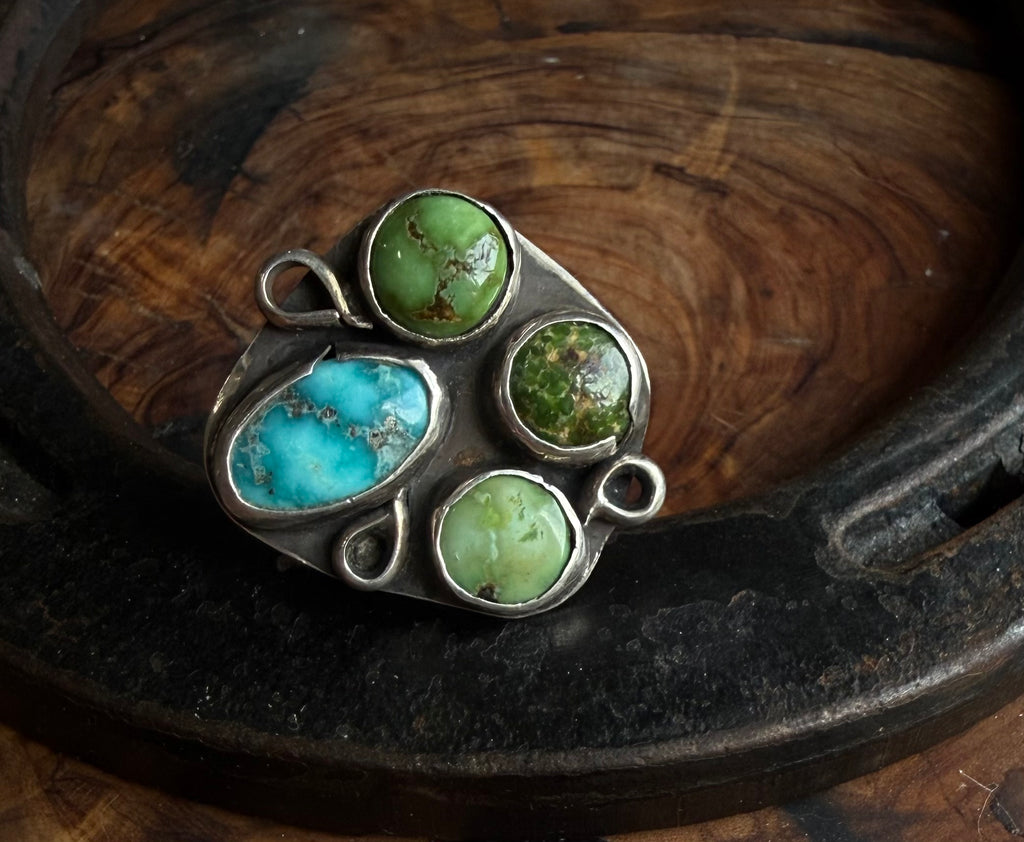 The Heritage Series | White Water Turquoise & Sonoran Gold Cluster Ring