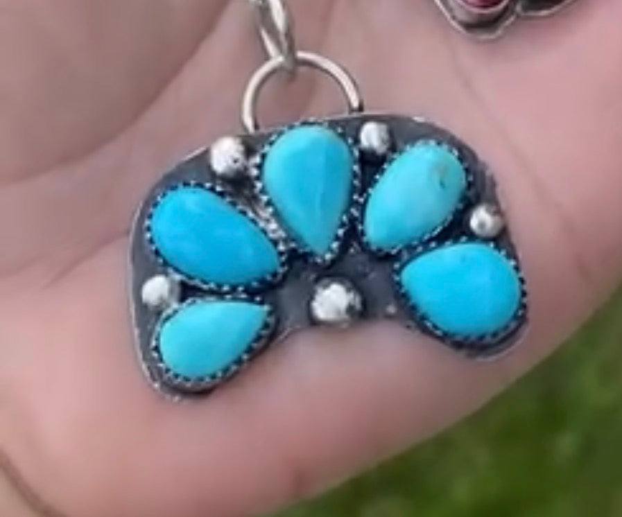 The Dorothy Series | Pilot Mountain Turquoise Shadowbox Ring & Mini Naja Pendant