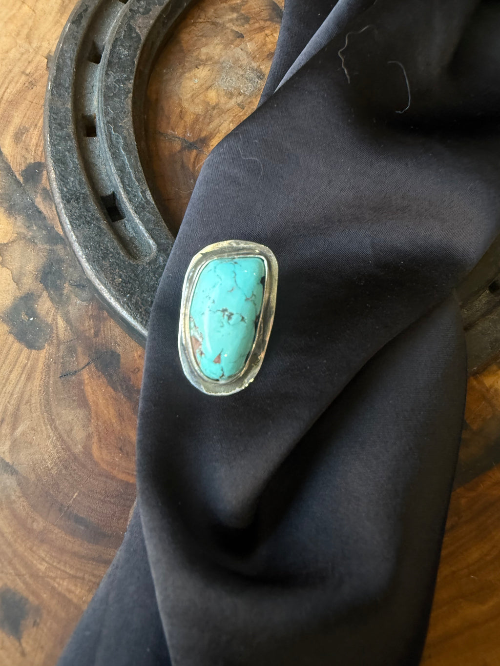 Kingman Turquoise with Natural Matrix | Fine & Sterling Silver Multi-Use Pin