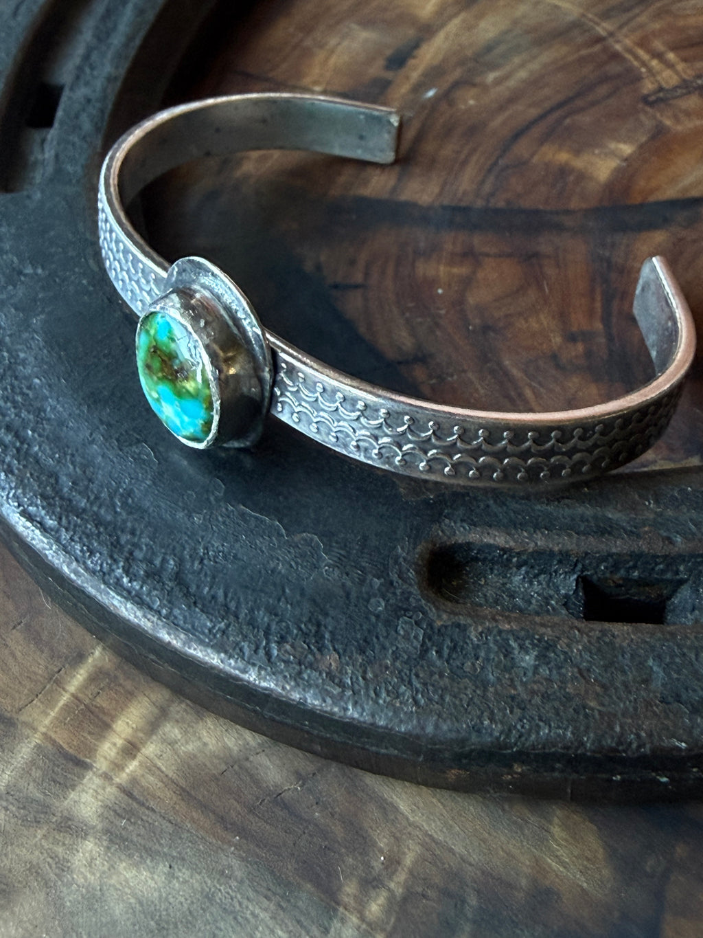 Dorothy Series | Sonoran Turquoise Patterned Silver Cuffs | Petite to Large