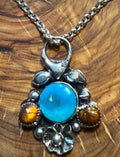 Heritage Series | Sleeping Beauty Turquoise & Arizona Fire Agate Pendant