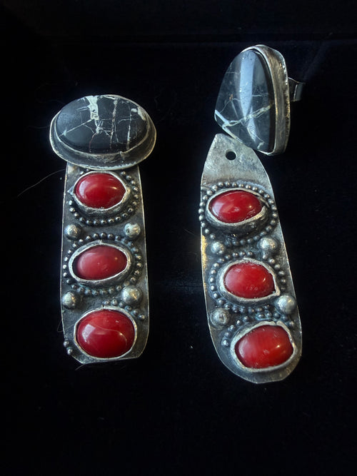 Dorothy Series | White Buffalo Post + Mediterranean Coral Earring Jackets