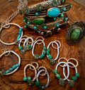 Desert Bloom Large Huggies & Pendant Set | Guatemalan Jadeite, Natural Turquoise & Sterling Silver