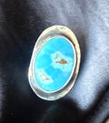 Kingman Turquoise with Quartz Inclusion | Fine & Sterling Silver Multi-Use Pin