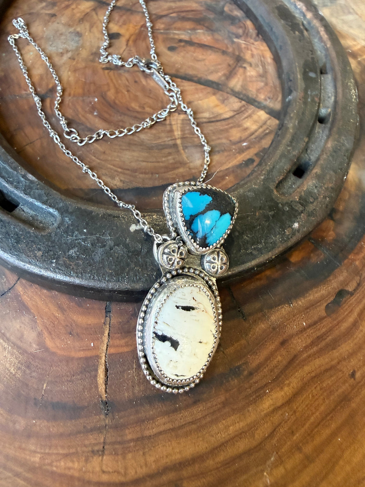Heritage Series | White Buffalo & American Turquoise Pendant