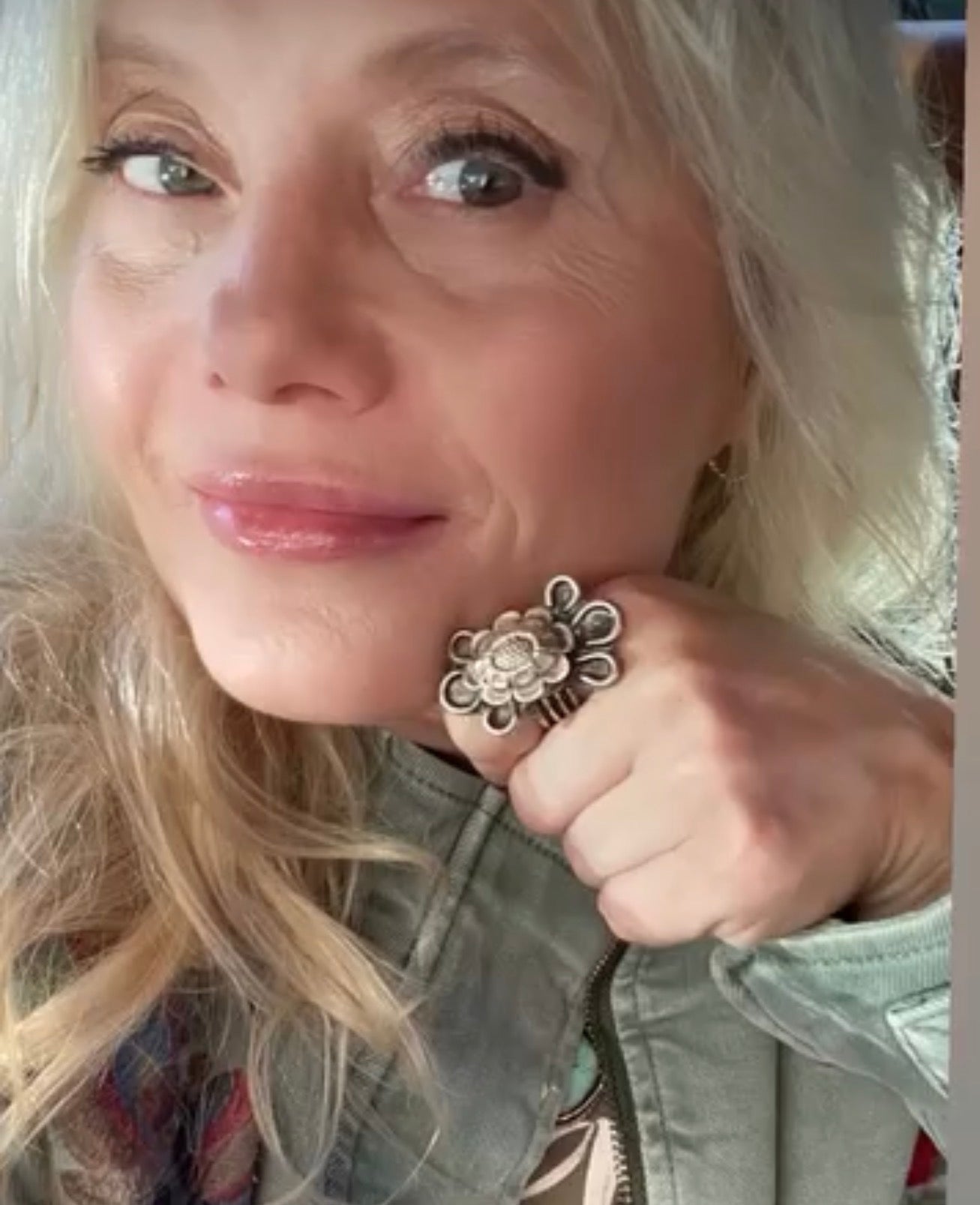 Heritage Series | Vintage Zuni Floral Button Mixed-Metal Ring