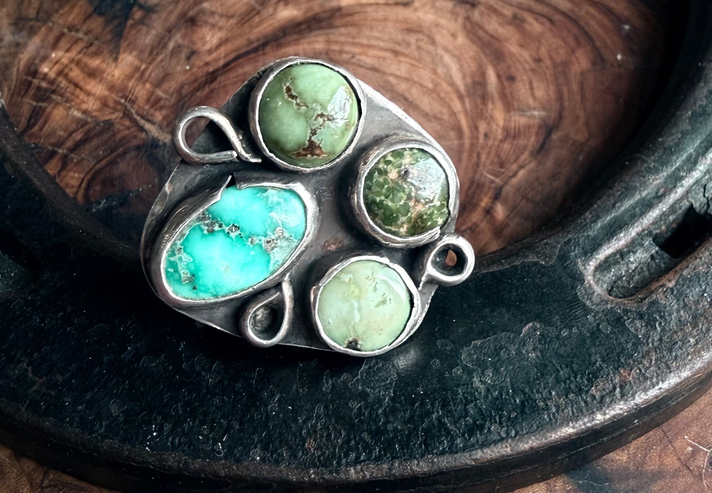 The Heritage Series | White Water Turquoise & Sonoran Gold Cluster Ring