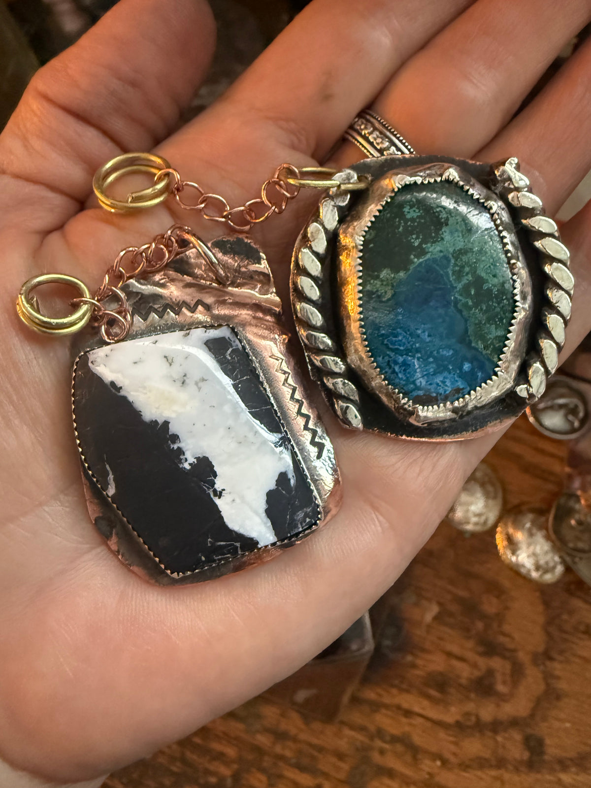 Heritage Series | Arizona Malachite, Chrysocolla & Quartz Copper Clip
