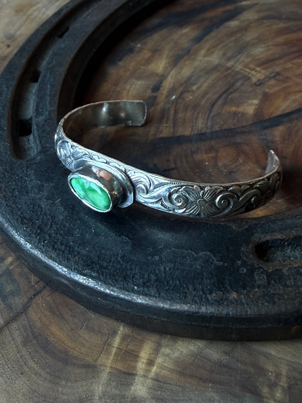 Dorothy Series | Sonoran Turquoise Patterned Silver Cuffs | Petite to Large