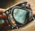 Royston Turquoise & Mediterranean Coral Cuff