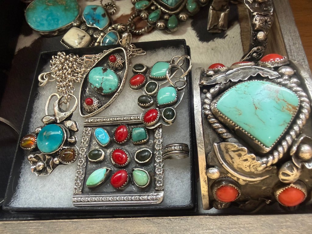 Desert Bloom Shadow Box Pendant & Chandelier Huggie Set