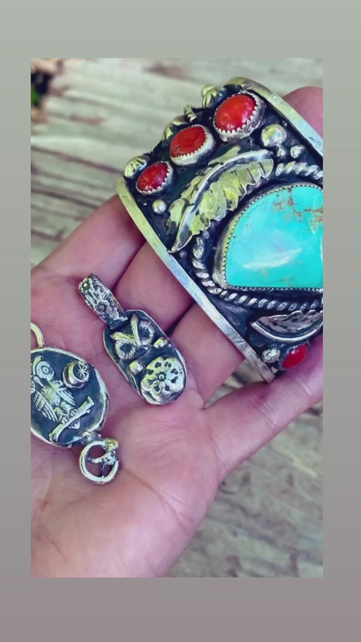 Heritage Series | Royston Turquoise & Mediterranean Coral Statement Cuff
