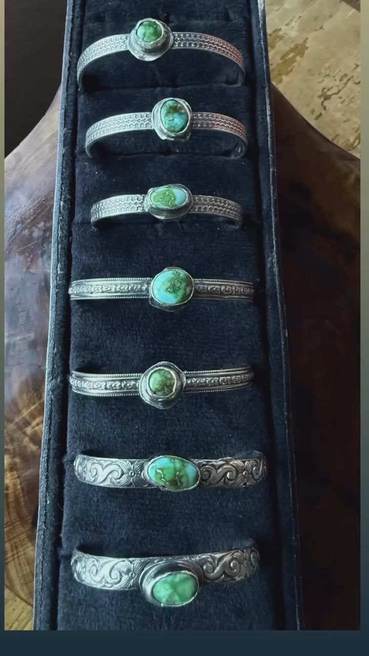 Dorothy Series | Sonoran Turquoise Patterned Silver Rings | Sizes 3.5–9