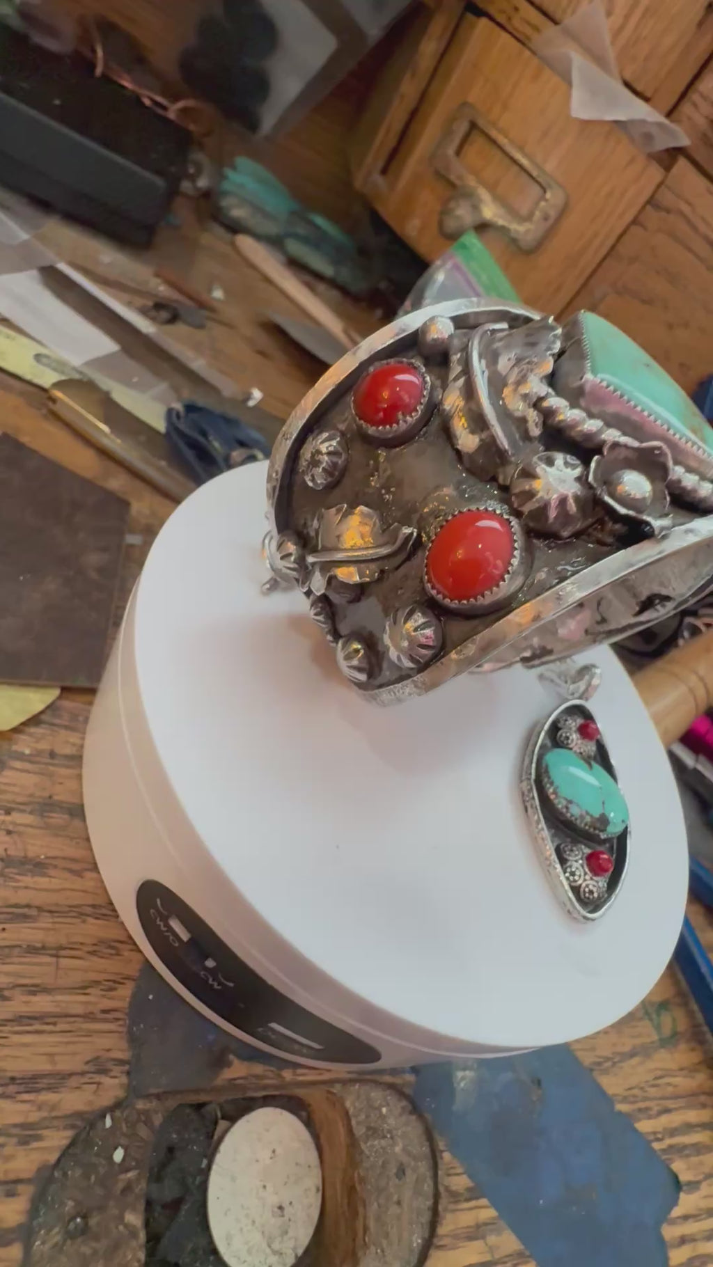 Royston Turquoise & Mediterranean Coral Cuff